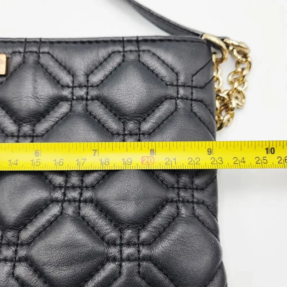 Kate Spade New York Presley Astor Court Black Leather Quilted Crossbody Bag